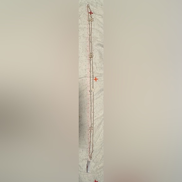 Double CC logo chain and pearl necklace (chanel inspo) - Picture 5 of 5